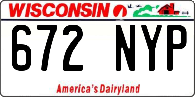 WI license plate 672NYP