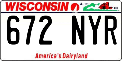 WI license plate 672NYR
