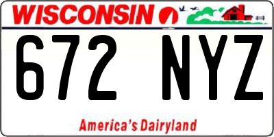 WI license plate 672NYZ