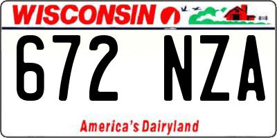 WI license plate 672NZA