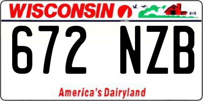 WI license plate 672NZB