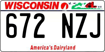 WI license plate 672NZJ