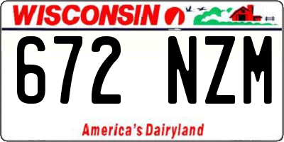 WI license plate 672NZM