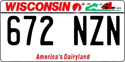 WI license plate 672NZN