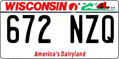 WI license plate 672NZQ