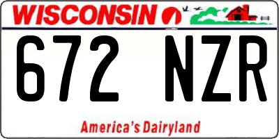 WI license plate 672NZR