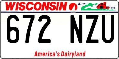 WI license plate 672NZU