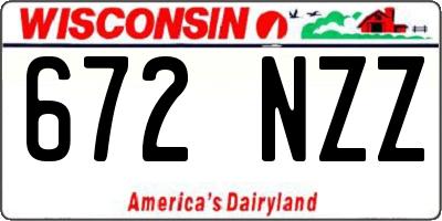 WI license plate 672NZZ