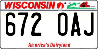 WI license plate 672OAJ
