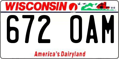 WI license plate 672OAM