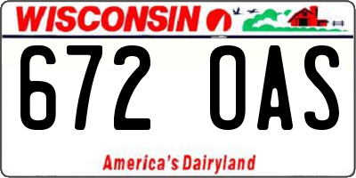 WI license plate 672OAS