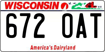 WI license plate 672OAT