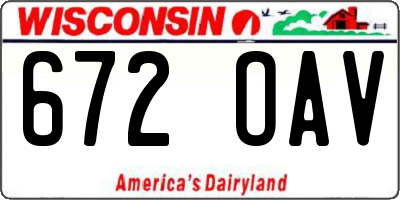 WI license plate 672OAV