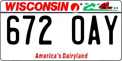 WI license plate 672OAY