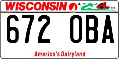 WI license plate 672OBA