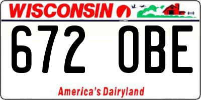 WI license plate 672OBE