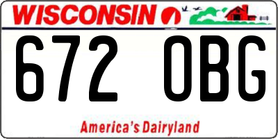 WI license plate 672OBG