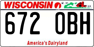WI license plate 672OBH