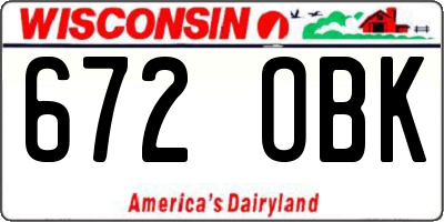 WI license plate 672OBK