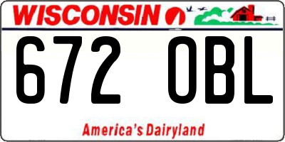 WI license plate 672OBL