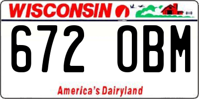 WI license plate 672OBM