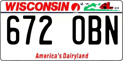 WI license plate 672OBN