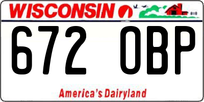 WI license plate 672OBP