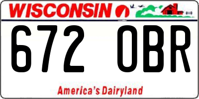 WI license plate 672OBR