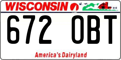WI license plate 672OBT