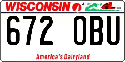 WI license plate 672OBU