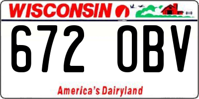 WI license plate 672OBV