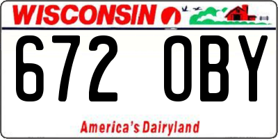 WI license plate 672OBY