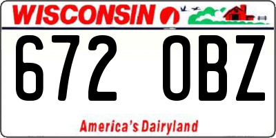 WI license plate 672OBZ