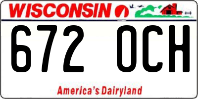WI license plate 672OCH