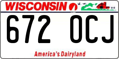 WI license plate 672OCJ
