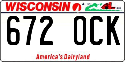 WI license plate 672OCK