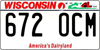 WI license plate 672OCM