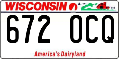 WI license plate 672OCQ