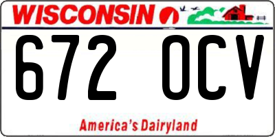 WI license plate 672OCV