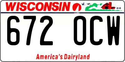 WI license plate 672OCW