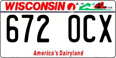 WI license plate 672OCX