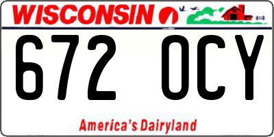 WI license plate 672OCY