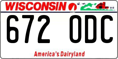 WI license plate 672ODC