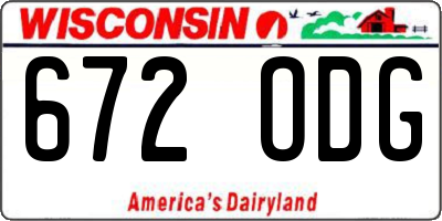 WI license plate 672ODG