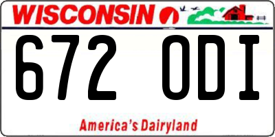 WI license plate 672ODI