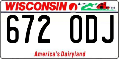 WI license plate 672ODJ
