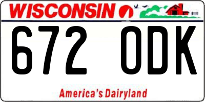 WI license plate 672ODK