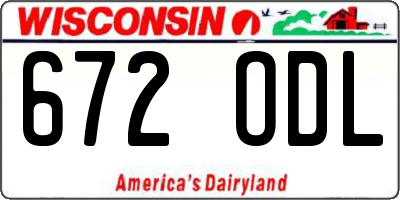 WI license plate 672ODL