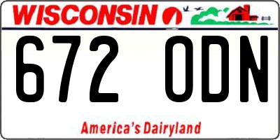 WI license plate 672ODN