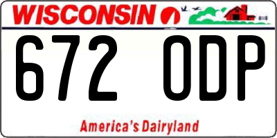 WI license plate 672ODP